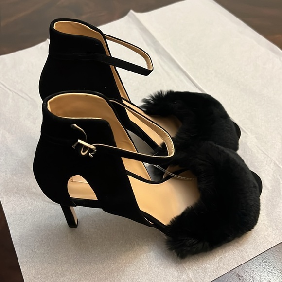 Antonio Melani Kayleigh Ankle Strap Rabbit Fur heels - Picture 5 of 10